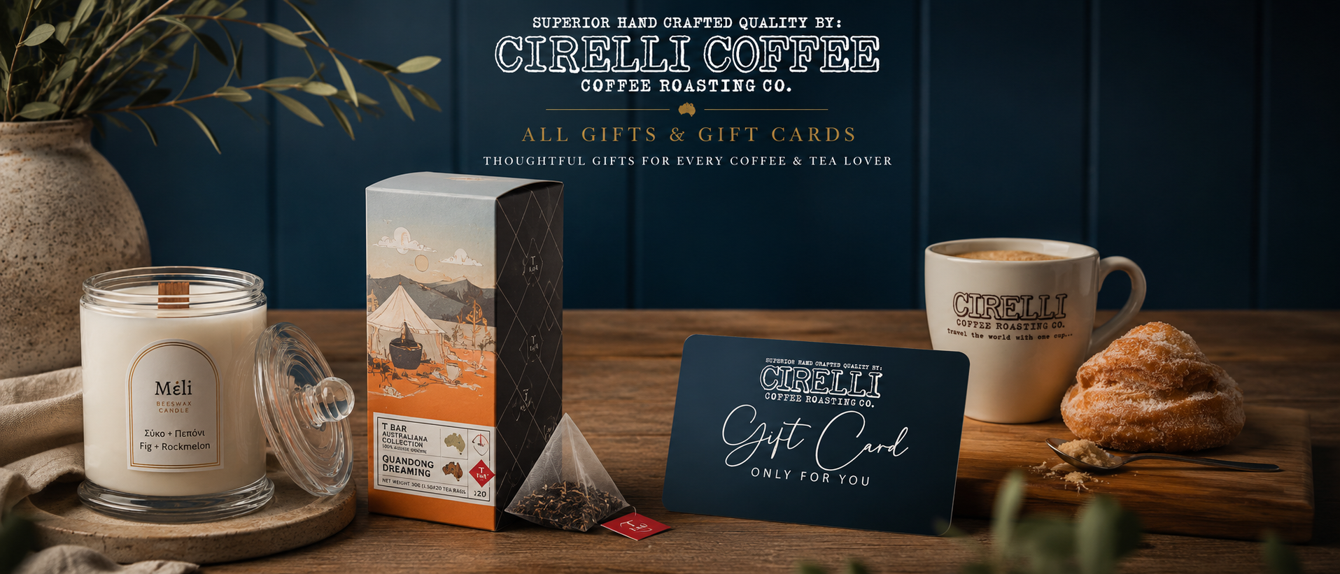 All Gift Ideas and Gift Cards collection hero banner by Cirelli Coffee, featuring Cirelli Coffee gift cards and gift-friendly products.