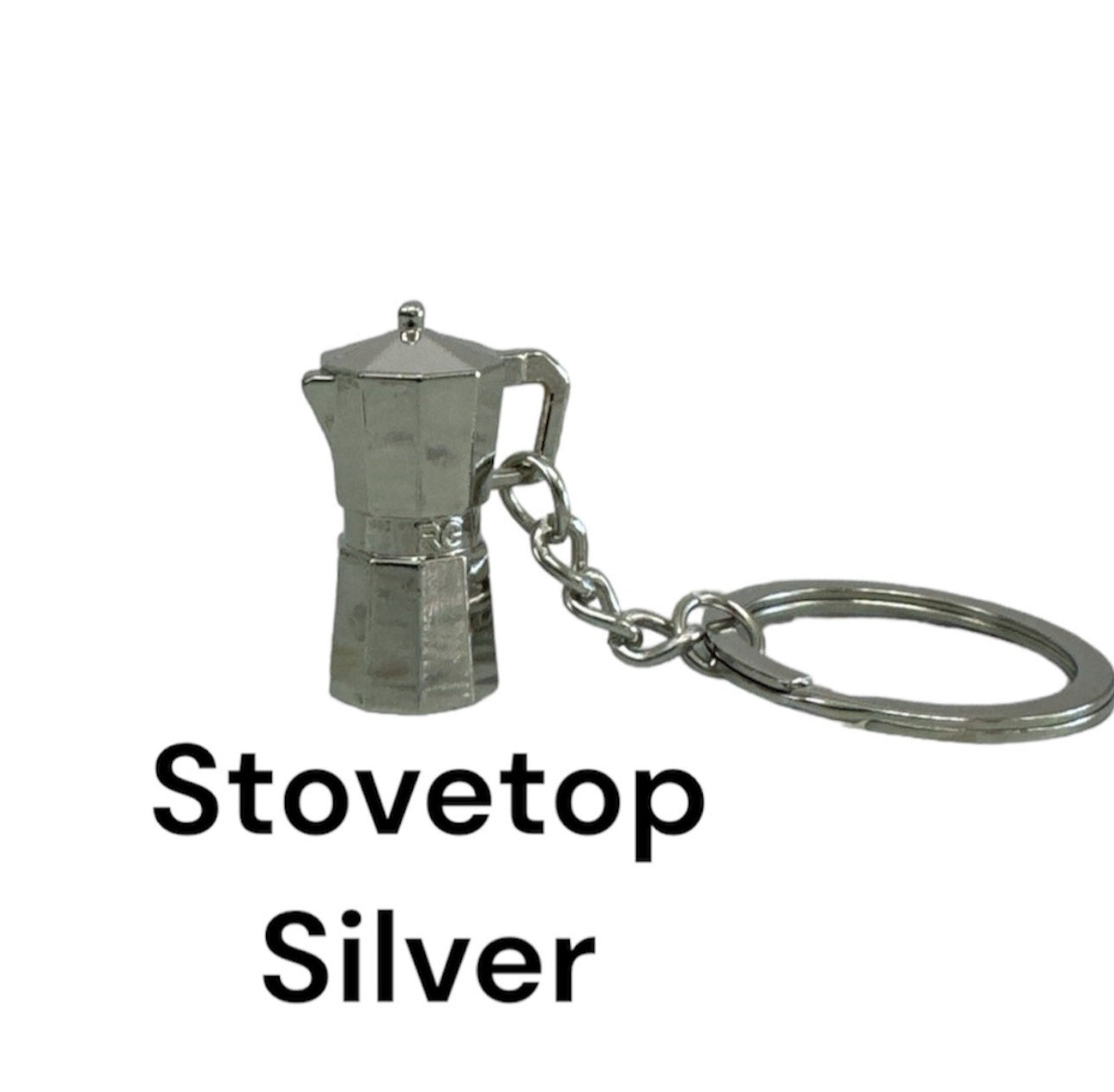 Silver Stovetop Mini Keychain