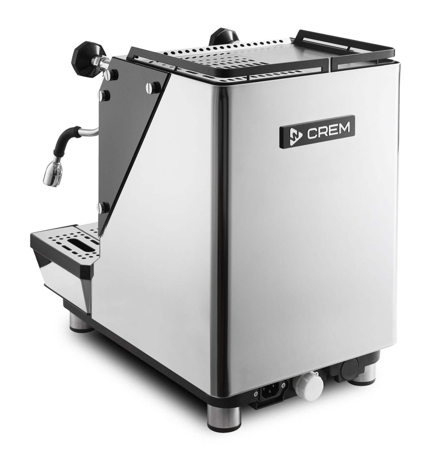 Crem ONE Dual Boiler VP PID coffee machine from Cirelli Coffee, a professional one group espresso machine with dual boiler PID, E61 group head, Gradual Soft Pre-Infusion, Low Flow Pressure Profiling, OLED display, and modern design.