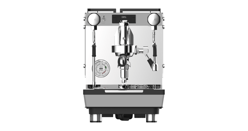 Crem ONE Dual Boiler VP PID coffee machine from Cirelli Coffee, a professional one group espresso machine with dual boiler PID, E61 group head, Gradual Soft Pre-Infusion, Low Flow Pressure Profiling, OLED display, and modern design.