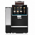 Dr Coffee Coffee Break Automatic Office Coffee Machine from Cirelli Coffee, featuring a 10.1-inch touch screen, 30 drink options, integrated milk line, ceramic grinder, Smart Clean technology, 8L water tank, and up to 100 cups per day output.