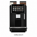 Dr Coffee Coffee Zone H Automatic Office Coffee Machine from Cirelli Coffee, featuring a 10.1-inch touch screen, 200-cup daily output, coffee hopper, two powder hoppers, hot water outlet, SC12 milk fridge compatibility, automatic cleaning, 4L tank or mains water connection, and commercial office performance.