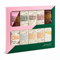 Grounded Pleasures Variety Gift Box from Cirelli Coffee, featuring 10 individual 50g drinking chocolate and chai blends in a beautifully presented gift box for tasting, gifting, birthdays, thank-you gifts, corporate gifts and chocolate lovers.