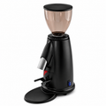 MACAP M2D Black Coffee Grinder from Cirelli Coffee, a compact black doserless on-demand espresso grinder with programmable coffee dose, 50mm flat hardened steel burrs, 150W low-speed motor, stepped grind adjustment and 250g bean hopper for home baristas.