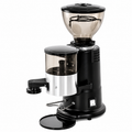 MACAP M42M Touch Black Coffee Grinder from Cirelli Coffee, a professional-style black electric coffee grinder with 58mm flat hardened steel blades, 250W low-speed motor, stepped grind adjustment, dosing counter and 500g bean hopper.