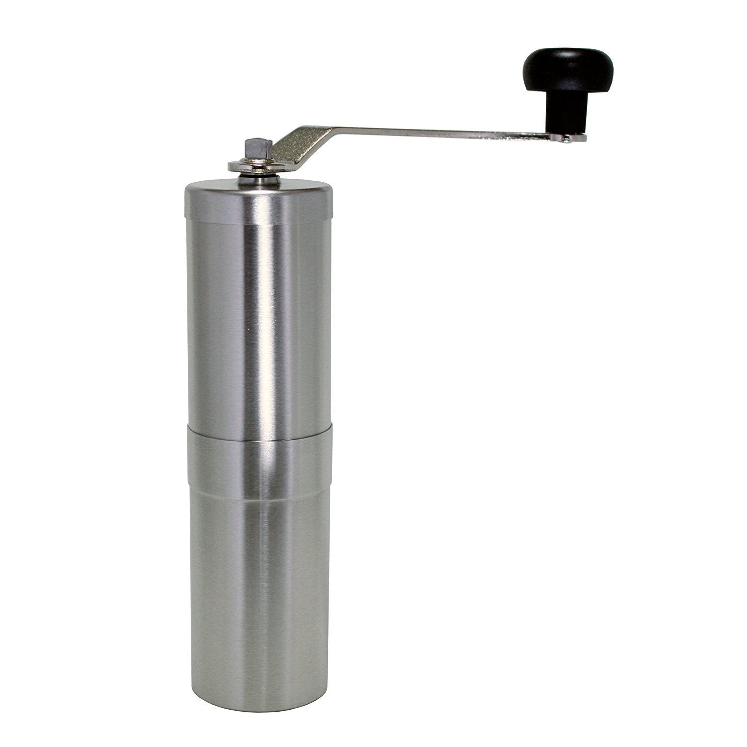 Porlex Grinder Tall from Cirelli Coffee, a portable manual hand coffee grinder with stainless steel body, ceramic conical burrs and adjustable grind settings for fresh coffee at home, work, travel, camping, pour over, AeroPress, French press and moka pot brewing.