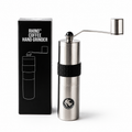 Rhino Tall Grinder from Cirelli Coffee, a manual coffee grinder with stainless steel housing, conical ceramic burrs, 42g coffee bean capacity, simple grind adjustment, protective carry bag and smooth grinding performance for home, work, travel, AeroPress, French press, V60 and moka pot brewing.
