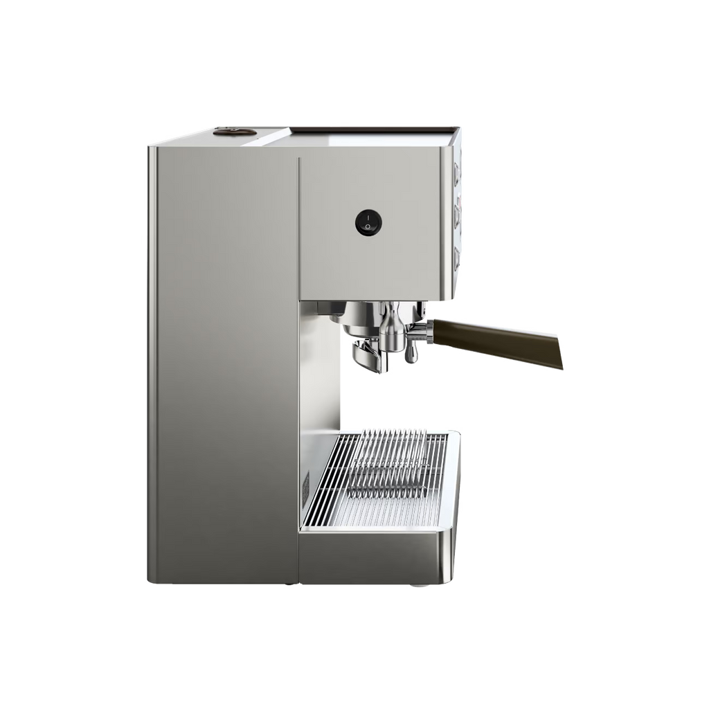 LELIT Elizabeth coffee machine from Cirelli Coffee, a compact dual boiler espresso machine with LELIT58 group head, LCC OLED display, adjustable pre-infusion, smart water detection, manometer, and anti-burn steam wand for home baristas.