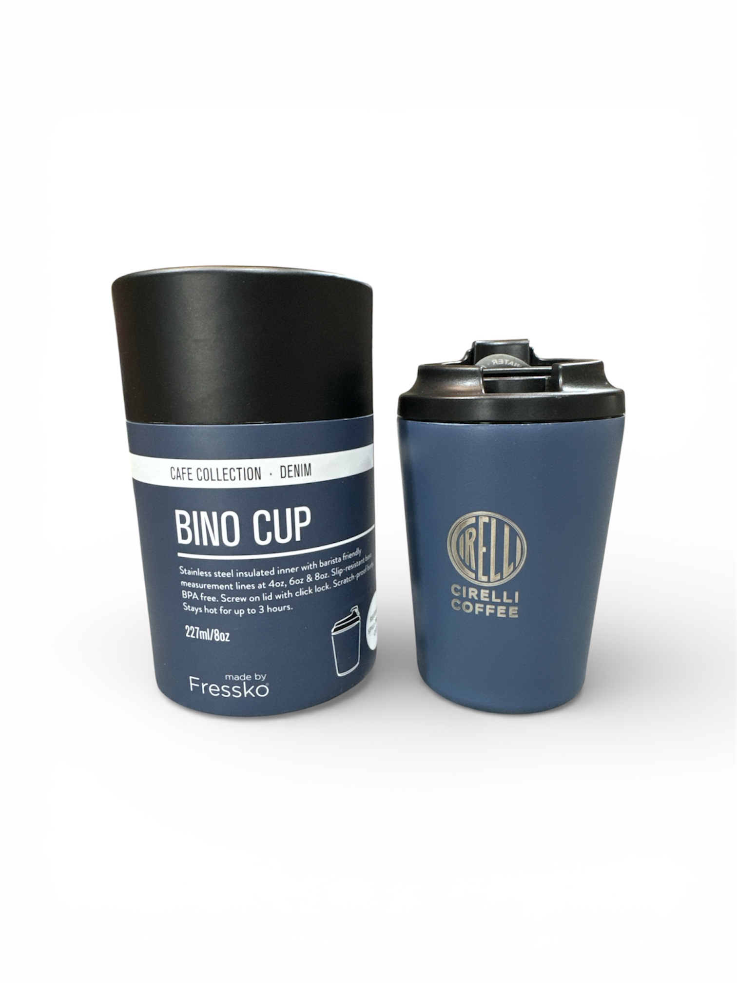 8oz denim cirelli coffee reusable cup